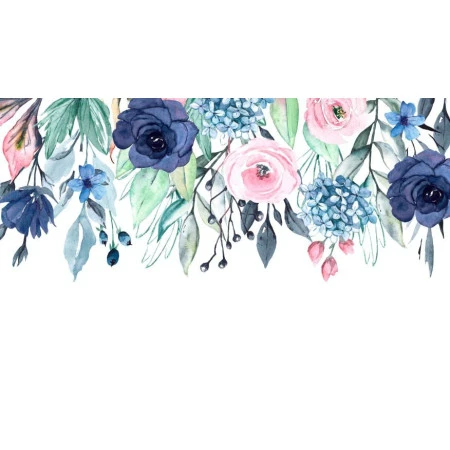 Fototapet fara imbinari Watercolor Flowers