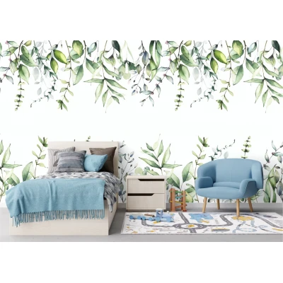 Fototapet fara imbinari Watercolor Fowers Premier Decor