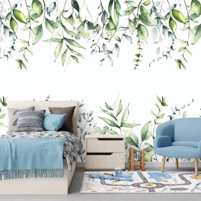 Fototapet fara imbinari Watercolor Fowers Premier Decor