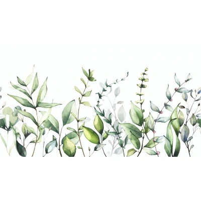 Fototapet fara imbinari Watercolor Fowers Premier Decor
