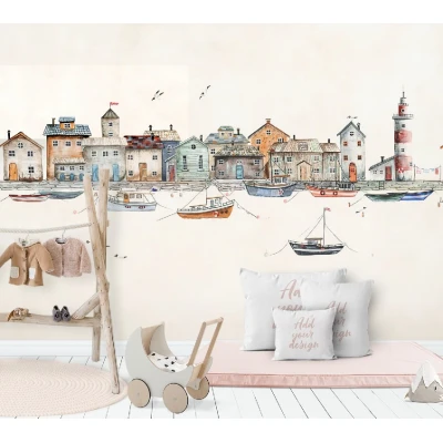 Fototapet fara imbinari Watercolor Port Premier Decor
