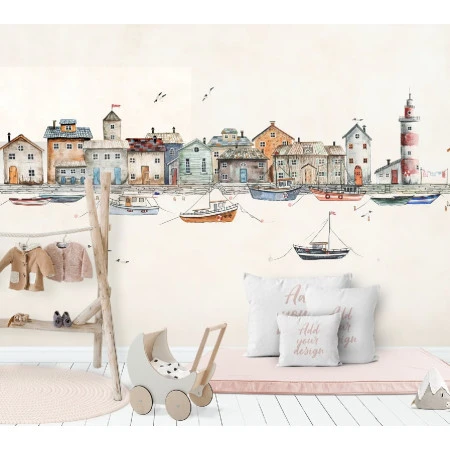 Fototapet fara imbinari Watercolor Port Premier Decor
