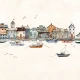 Fototapet fara imbinari Watercolor Port