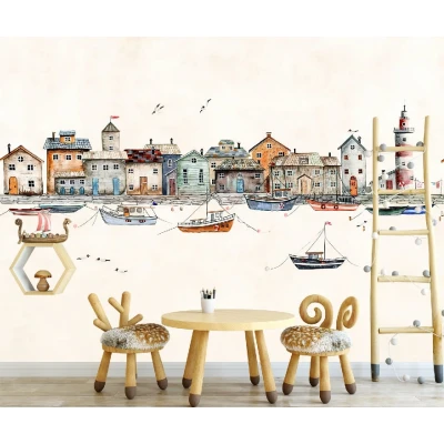 Fototapet fara imbinari Watercolor Port Premier Decor