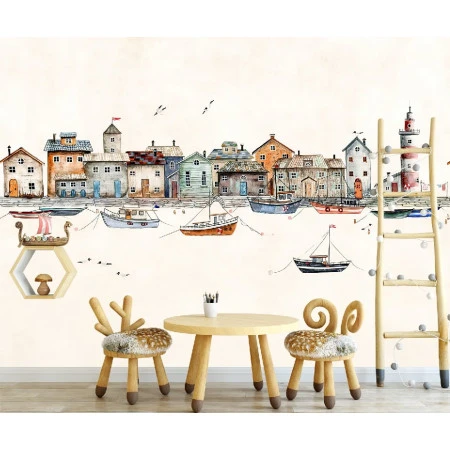 Fototapet fara imbinari Watercolor Port Premier Decor