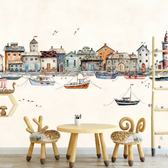 Fototapet fara imbinari Watercolor Port