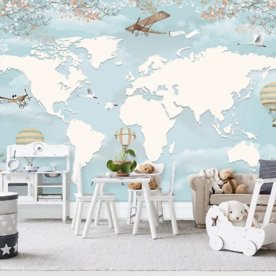 Fototapet fara imbinari World Explore Map