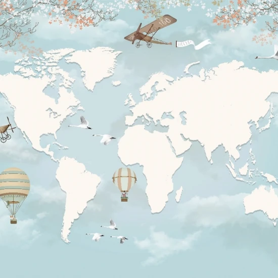 Fototapet fara imbinari World Explore Map