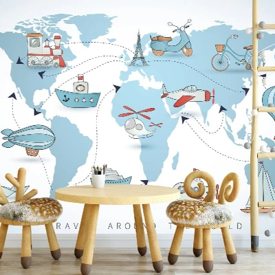 Fototapet fara imbinari World Tour Map Premier Decor