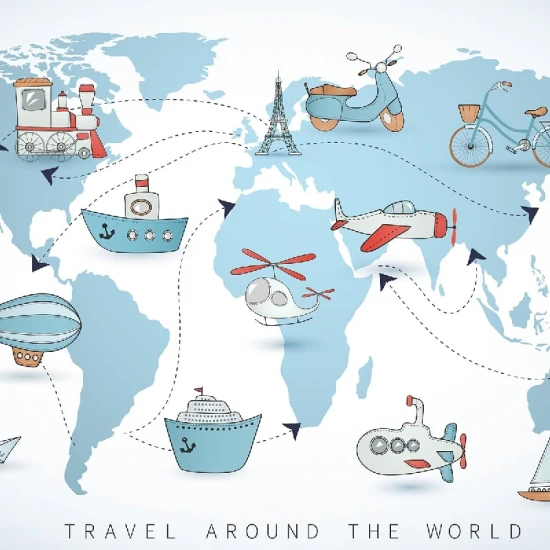 Fototapet fara imbinari World Tour Map