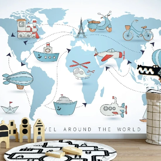 Fototapet fara imbinari World Tour Map