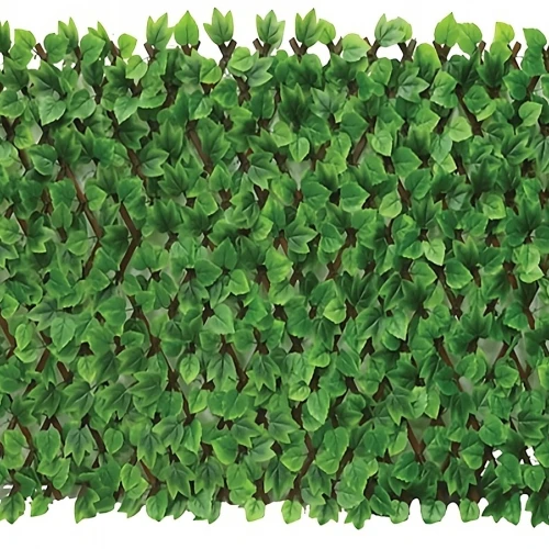 Pergola Pliabilă din Bambus cu Frunze de Iederă – Gard Artificial 1x2 m