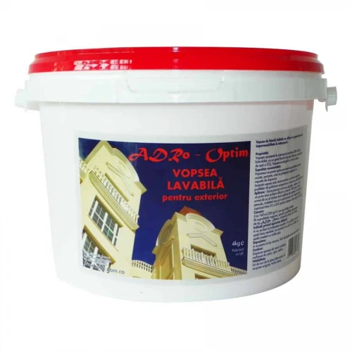 Vopsea lavabilă pentru fațadă exterior ADRo-OPTIM 4 kg
