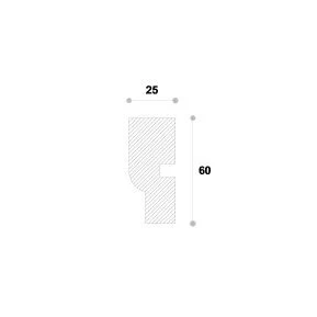 Ancadrament fereastră exterior NA101 polistiren 60x25x2000 mm