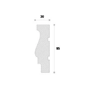 Ancadrament fereastră exterior NA102 polistiren 95x30x1250 mm