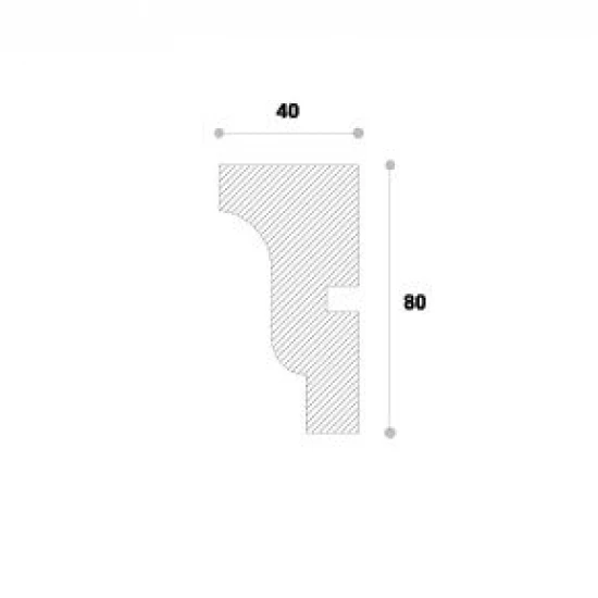 Ancadrament fereastră exterior NA103 polistiren 80x40x2000 mm