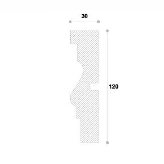 Ancadrament fereastră exterior NA104 polistiren 120x30x2000 mm