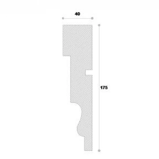 Ancadrament decorativ fereastră exterior NA105 polistiren 175x40x2000 mm