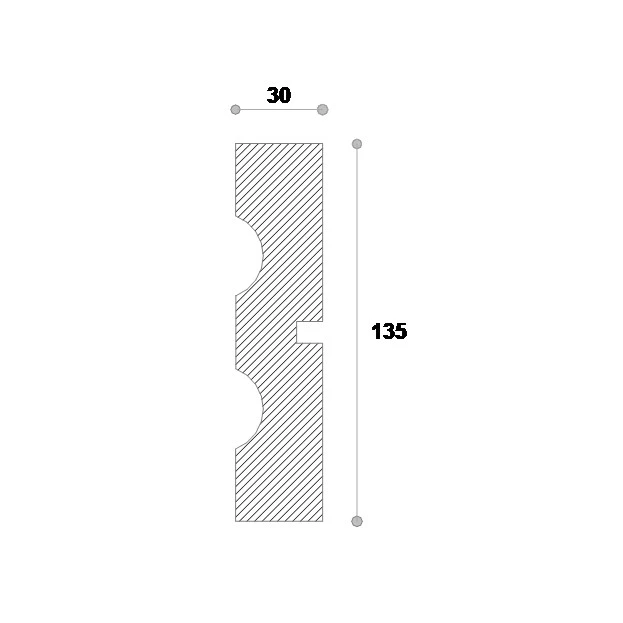 Ancadrament fereastră exterior NA106 polistiren 135x30x2000 mm