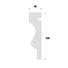 Ancadrament fereastră exterior NA107 polistiren 120x40x1250 mm
