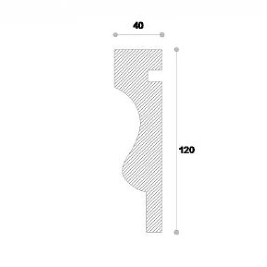 Ancadrament fereastră exterior NA107 polistiren 120x40x2000 mm