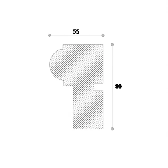 Ancadrament fereastră exterior NA110 polistiren 90x55x1250 mm