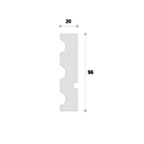 Ancadrament fereastră exterior NA111 polistiren 96x20x2000 mm
