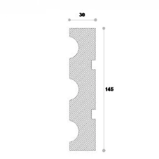 Ancadrament fereastră exterior NA112 polistiren 145x30x1250 mm