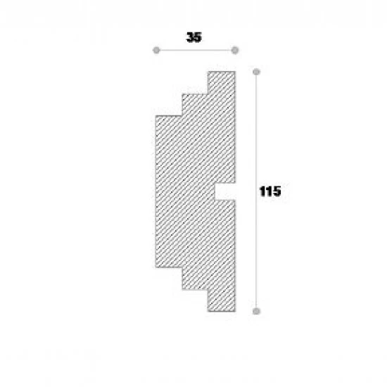 Ancadrament fereastră exterior NA113 polistiren 110x35x2000 mm