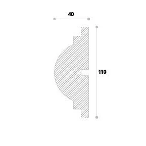Ancadrament de fereastră exterior NA114 din polistiren 110x40x2000 mm