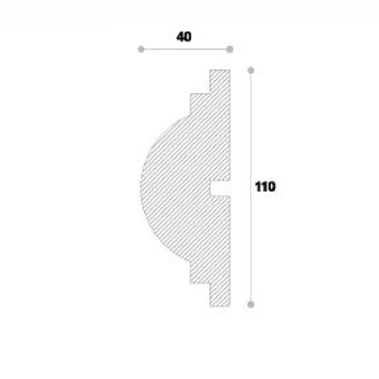 Ancadrament de fereastră exterior NA114 din polistiren 110x40x2000 mm