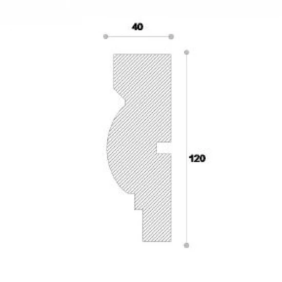 Ancadrament fereastră exterior NA118 polistiren 120x40x2000 mm