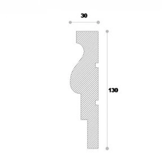 Ancadrament fereastră exterior NA119 polistiren 130x30x2000 mm