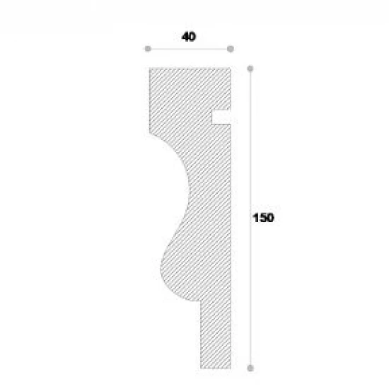 Ancadrament fereastră exterior NA121 polistiren 150x40x2000 mm