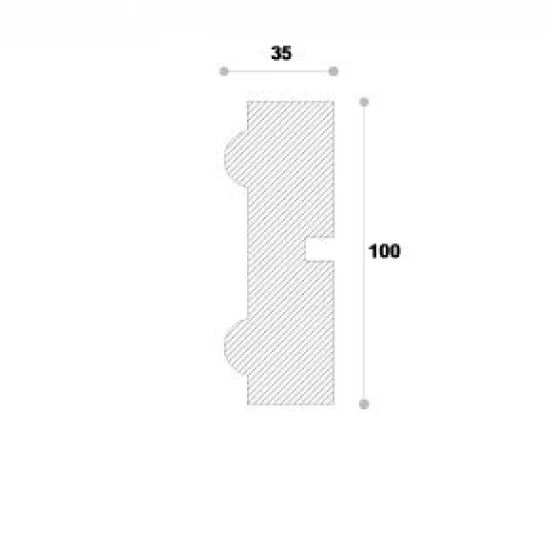 Ancadrament fereastră exterior NA122 polistiren 100x35x2000 mm
