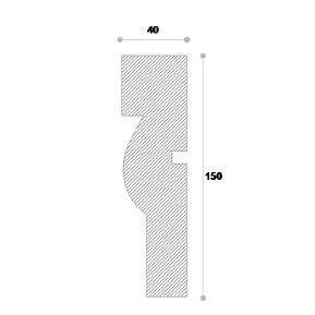 Ancadrament fereastră exterior NA124 polistiren 150x40x2000 mm