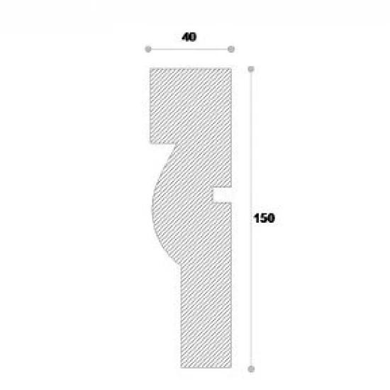 Ancadrament fereastră exterior NA124 polistiren 150x40x2000 mm