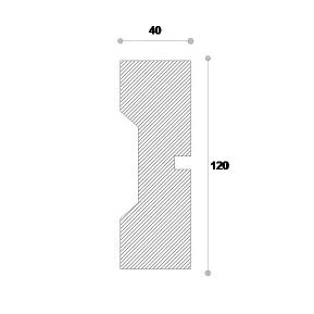 Ancadrament fereastră exterior NA125 polistiren 120x40x2000 mm