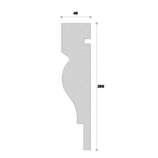 Ancadrament fereastră exterior NA126 polistiren 200x40x2000 mm