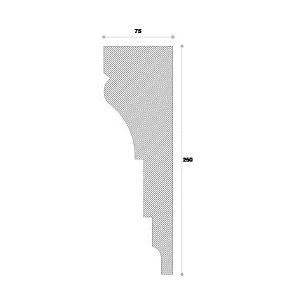 Ancadrament decorativ de fereastră exterior NA127 polistiren 250x75x2000 mm