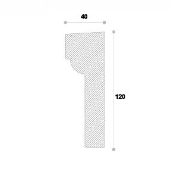 Ancadrament fereastră exterior NA129 polistiren 120x40x2000 mm
