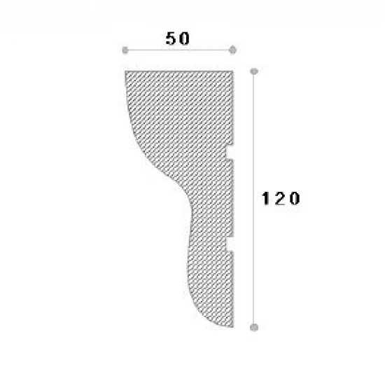 Ancadrament fereastră exterior NA137 polistiren 120x50x2000 mm