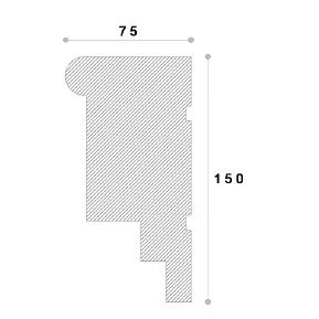 Ancadrament fereastră exterior NA142 polistiren 150x75x2000 mm