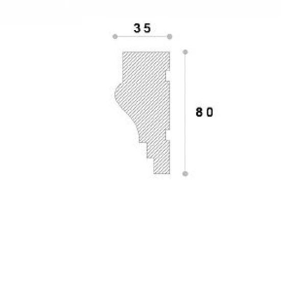 Ancadrament fereastră exterior NA147 polistiren 80x35x2000 mm