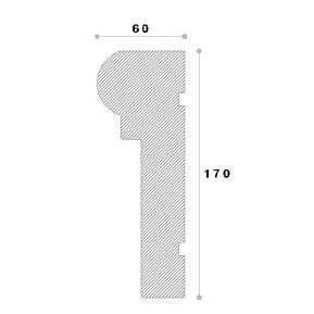Ancadrament fereastră exterior NA149 polistiren 170x60x2000 mm
