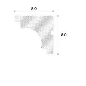 Ancadrament fereastră exterior NA175 polistiren 80x80x2000 mm