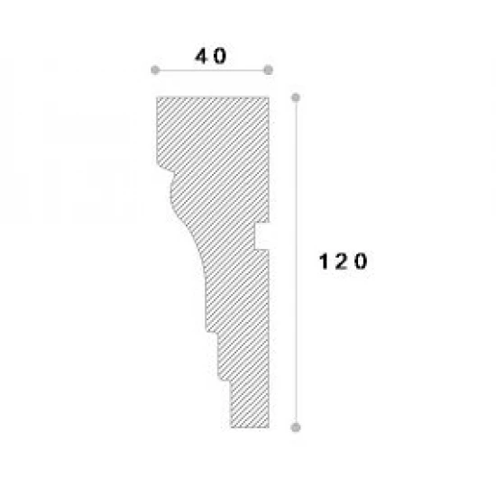  Ancadrament fereastră exterior NA210 polistiren 120x40x2000 mm