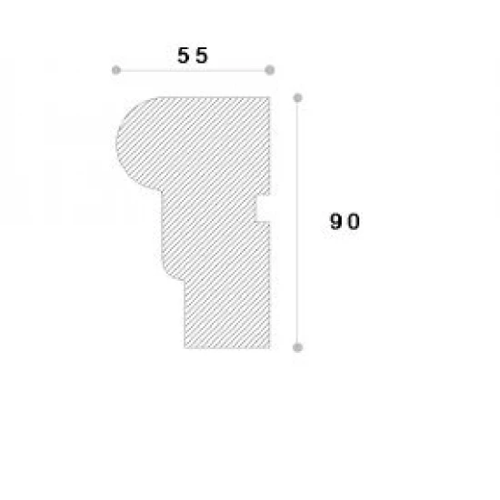 Ancadrament fereastră exterior NA212 polistiren 90x55x2000 mm