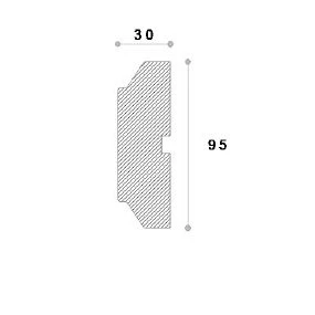 Ancadrament fereastră exterior NA213 polistiren 95x30x2000 mm