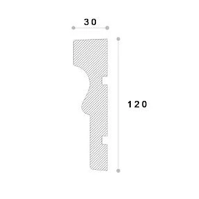 Ancadrament fereastră exterior REMA12 polistiren 120x30x2000 mm